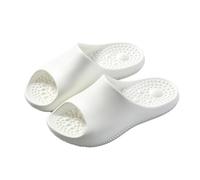 Pantuflas Mujer con Soporte de Arco para el Hogar Antideslizante para Interior y Exterior Silencioso Masaje de Pies Baño Pareja Zapatillas de Eva para Hombres y Mujeres, Blanco, 36 EU