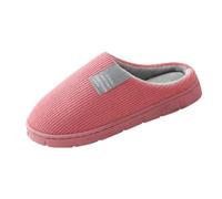 Pantuflas mujer verano plataforma hombre zapatillas algodón cálido interior pantuflas para interior y exterior felpa suave retro mujeres cómodas zapatillas unisex de fieltro, rosa, 41 EU