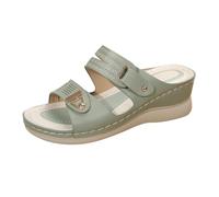 Pantuflas Mujer Verano Plataforma Suaves Piscina Sandalias De Mujer De Verano Con TacóN CuñA Y Exteriores, OrtopéDicas, Playa, Gruesa, CóModas, Chanclas Playa Piscina (Green, 41)