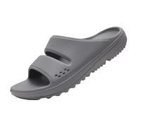 Pantuflas Mujer Verano Sandalias Planas for Mujer Zapatillas Casa Antideslizante al Aire Libre Diapositivas de Playa Unisex Respiración ortopédica Suave(Grey,43)