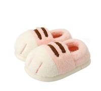 Pantuflas Mujer Verano Zapatillas de Invierno con Forma de Pata de Gato for Parejas, Zapatos térmicos Gruesos con Forro Polar de Felpa for el hogar, Antideslizantes, Unisex, antifrío(Pink,40-41)