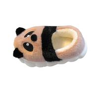 Pantuflas mullidas de espuma viscoelástica para niños y niñas, planas, suaves, con puntera cerrada, botas de tobillo para bebés, de felpa gruesa, cálidas, para interiores y dormitorios, café, 27 EU