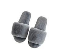 Pantuflas mullidas para mujer, de un solo color, de espuma viscoelástica, cómodas, cálidas, de fieltro, ligeras, transpirables, antideslizantes, suaves, gris, 36 EU