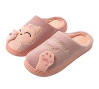 Pantuflas Mullidas Para Mujer Inicio Invierno Familiar Pantuflas Mujeres Cálidas Felpa Interior Hombres Zapatos de Piso Dormitorio Casa Habitación Agarre Plano Peludo Térmico(Color 1,44-45fit(43-44))