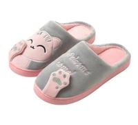 Pantuflas Mullidas Para Mujer Inicio Invierno Familiar Pantuflas Mujeres Cálidas Felpa Interior Hombres Zapatos de Piso Dormitorio Casa Habitación Agarre Plano Peludo Térmico(Color 5,40-41fit(39-40))