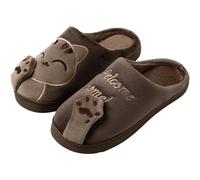 Pantuflas Mullidas Para Mujer Inicio Invierno Familiar Pantuflas Mujeres Cálidas Felpa Interior Hombres Zapatos de Piso Dormitorio Casa Habitación Agarre Plano Peludo Térmico(Color 4,40-41fit(39-40))
