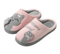 Pantuflas Mullidas Para Mujer Inicio Invierno Familiar Pantuflas Mujeres Cálidas Felpa Interior Hombres Zapatos de Piso Dormitorio Casa Habitación Agarre Plano Peludo Térmico(Color 6,36-37fit(35-36))
