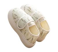 Pantuflas mullidas para Mujer y Hombre, de otoño/Invierno, de Color Liso, con Cremallera y Bolsillos Laterales Dobles, Gruesas, cálidas, con Capucha, Informales, Acolchadas (Verde, Talla 5 UK)