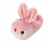 Pantuflas negras de goma para niños, lindas caricaturas, para interiores, cálidas, suaves, cómodas, para el hogar, para interiores, Pink, 36 EU