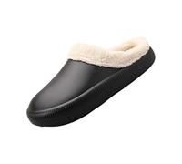 Pantuflas negras para mujer, pantuflas de casa de espuma viscoelástica para mujer, con forro polar transpirable, Black, 39.5 EU