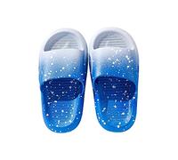 Pantuflas niña niño baja edad bebé punta abierta zapatos cabeza casa sandalias suelas flexibles princesa unisex, azul, 30.5 EU