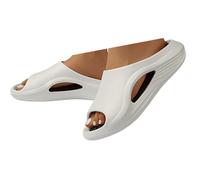 Pantuflas ortopédicas para mujer, para fascitis plantar, con soporte de arco, esponjosas, cómodas, antideslizantes, térmicas, modernas para invierno, para el hogar y interiores, White, 36 2/3 EU