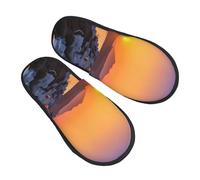 Pantuflas Paisaje Al Atardecer En Una Isla De Grecia Mullidas Slippers Cómodo Zapatos De Algodón Para Invierno Otoño Dormitorio L