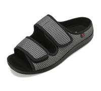 Pantuflas para diabéticos para mujeres y hombres, ajuste extra ancho, sandalias hinchadas, zapatos de cirugía, sandalias de espuma viscoelástica, sandalias ajustables de punta abierta, zapatos para