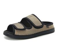 Pantuflas para diabéticos para mujeres y hombres, ajuste extra ancho, sandalias para pies hinchados, zapatos de cirugía, sandalias de espuma viscoelástica, sandalias ajustables de punta abierta,