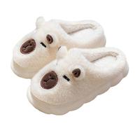 Pantuflas para hombre con diseño de cerdo de agua, suela gruesa, cálidas, cómodas, para parejas, zapatos de invierno para hombres y mujeres, Blanco, 40 EU