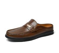 Pantuflas para hombre, mocasines casuales con espalda abierta, zapatos casuales, Brown, 42 2/3 EU