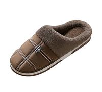 Pantuflas para hombre suaves, zapatillas de estar por casa para hombre, suela suave, zapatillas de baño, cómodas, informales, para salón, chanclas informales, pantuflas de pie ancho, café, 46 EU