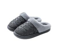 Pantuflas para hombre y mujer, invierno, cálidas, antideslizantes, unisex, para pareja, impermeable, mule, zapatillas de peluche, zapatillas para casa con relleno y zapatillas cálidas, cómodas, suaves