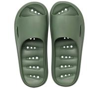 Pantuflas para hombre y mujer, sandalias de playa antideslizantes, pantuflas de verano, suelas suaves, zapatos de ducha, sandalias de punta abierta, sandalias cómodas, sandalias de baño, verde, 44 EU