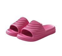 Pantuflas para mujer cómodas, zapatillas de baño para mujer, color liso, zapatillas interiores informales, ligeras antideslizantes, zapatos suelas suaves, zapatos suela gruesa chic, rosa brillante, 36