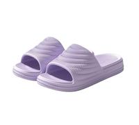 Pantuflas para mujer cómodas, zapatillas de baño para mujer, color liso, zapatillas interiores informales, ligeras antideslizantes, zapatos suelas suaves, zapatos suela gruesa chic, morado, 36 EU