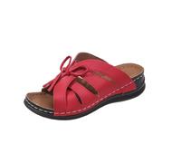 Pantuflas para mujer con cuña, zapatillas de verano con lazo, zapatos de playa, transpirables, con puntera abierta, deslizadores al aire libre, pantuflas de plataforma, zapatillas ligeras para el