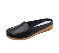 Pantuflas para mujer con frente cerrada, zapatillas suaves para verano, antideslizantes, planas, zapatos de senderismo, tiempo libre, zapatos informales, zapatos de mujer, zapatos informales, Negro