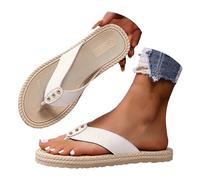 Pantuflas para mujer con suela gruesa redonda y punta hueca, cierre de clip y tacón oblicuo crampones para zapatos de mujer, beige, 43 EU
