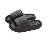Pantuflas para mujer con suela gruesa redonda y punta hueca, cierre de clip y tacón oblicuo para mujer, color rojo, 38, Negro , 36 EU