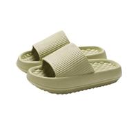 Pantuflas para mujer con suela gruesa redonda y punta hueca, cierre de clip y tacón oblicuo para mujer, color rojo, 38, verde, 40 EU