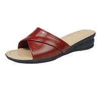 Pantuflas para mujer confortable verano - Zapatillas de mujer con tacón de cuña zapatos casuales zapatillas planas Elegant Y Chic Chaussures Punta Redonda Slippers De Marche Claquetas, rojo, 36 EU