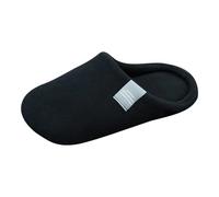 Pantuflas para mujer, zapatos de casa para mujer, de algodón suave, esponjoso, para mujer, hombre, cálido, para el hogar, zapatos de fondo duro para hombres y mujeres, Black, 40 EU