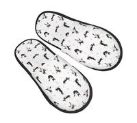 Pantuflas para mujeres y hombres, cálidas, mullidas, cálidas, para mujer, zapatos de casa, pantuflas de dormitorio, zapatillas de yoga divertidas Boston Terrier, pantuflas peludas de invierno para