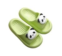 Pantuflas para niñas de EVA suave para interiores y exteriores, informales, cómodas, con estampado de panda, mocasines para niños de 2 a 12 años, pantuflas para niñas y adolescentes, verde, 31 EU