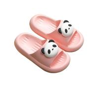 Pantuflas para niñas de EVA suave para interiores y exteriores, informales, cómodas, con estampado de panda, mocasines para niños de 2 a 12 años, pantuflas para niñas y adolescentes, Rosa., 35 EU