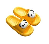 Pantuflas para niñas de EVA suave para interiores y exteriores, informales, cómodas, con estampado de panda, mocasines para niños de 2 a 12 años, pantuflas para niñas y adolescentes, amarillo, 36 EU