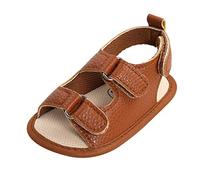 Pantuflas para niños pequeños, suela antideslizante, de goma, para caminar, zapatos suaves para niñas, zapatos planos para bebés, Brown, 12-18 meses