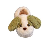 Pantuflas para niños y niñas, pantuflas forradas, pantuflas de invierno, zapatillas de fieltro cálidas de felpa de forro polar, zapatos de gimnasia de algodón para días fríos, verde, 33.5 EU