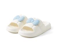 Pantuflas Pareja de zapatillas de verano for mujer, casa, baño, baño, antideslizante, parte inferior suave, ropa exterior for hombre, sandalias, bonitas zapatillas de moda Zapatos de verano(Blanco,36-