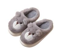 Pantuflas peludas para bebés y bebés, de espuma viscoelástica, planas, de felpa, suaves, con puntera cerrada, para interiores, cálidas, ligeras, lindas y con espalda abierta, gris, 36 EU