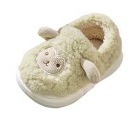 Pantuflas peludas para bebés y bebés, planas, antideslizantes, con puntera cerrada, botas de felpa para niños y niñas, lindas botas de espuma viscoelástica, suela suave, zapatos cálidos para