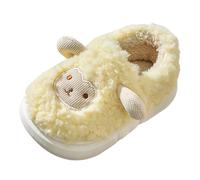 Pantuflas peludas para bebés y bebés, planas, antideslizantes, con puntera cerrada, botas de felpa para niños y niñas, lindas botas de espuma viscoelástica, suela suave, zapatos cálidos para