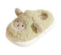 Pantuflas peludas para niños y niñas, con suela suave de espuma viscoelástica, zapatos de casa para niños, bebés, invierno, interiores, dormitorio, ligeras, sin cordones, zapatos planos gruesos, Green