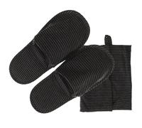 Pantuflas Portátiles Plegables 1 Par Talla 6.5-11 US Negro Algodón