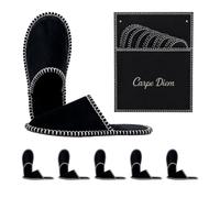Pantuflas Relaxdays, 6 Pares, Modelo Carpe Diem, Beige