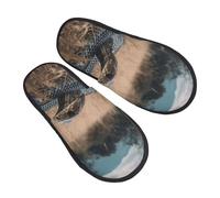 Pantuflas Serpiente Esperando A Su Presa Portátil Slippers Peluche Confort Zapatos De Algodón Para Invierno Viaje Otoño L