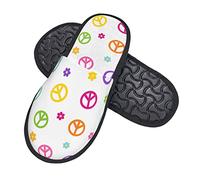 Pantuflas Signo De Estilo De Vida De Paz Cómodo Plush Shoes Cálidos Zapatos De Algodón Para Invierno Hotel Unisex M