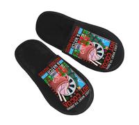 Pantuflas Solo Quiero Beber Chocolate Caliente Y Ver Películas Navideñas. Retro Slippers Mullidas Zapatos De Algodón Para Dormitorio Invierno Otoño L