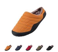 Pantuflas térmicas antideslizantes para hombre, deslizadores con forro de piel para exteriores, para invierno, para dormitorio, súper gruesas, cálidas, para ancianos, para el hogar, acogedoras, Green
